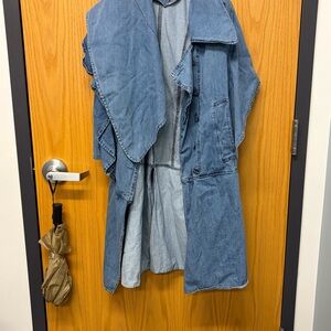Light Wash Denim Trench Coat